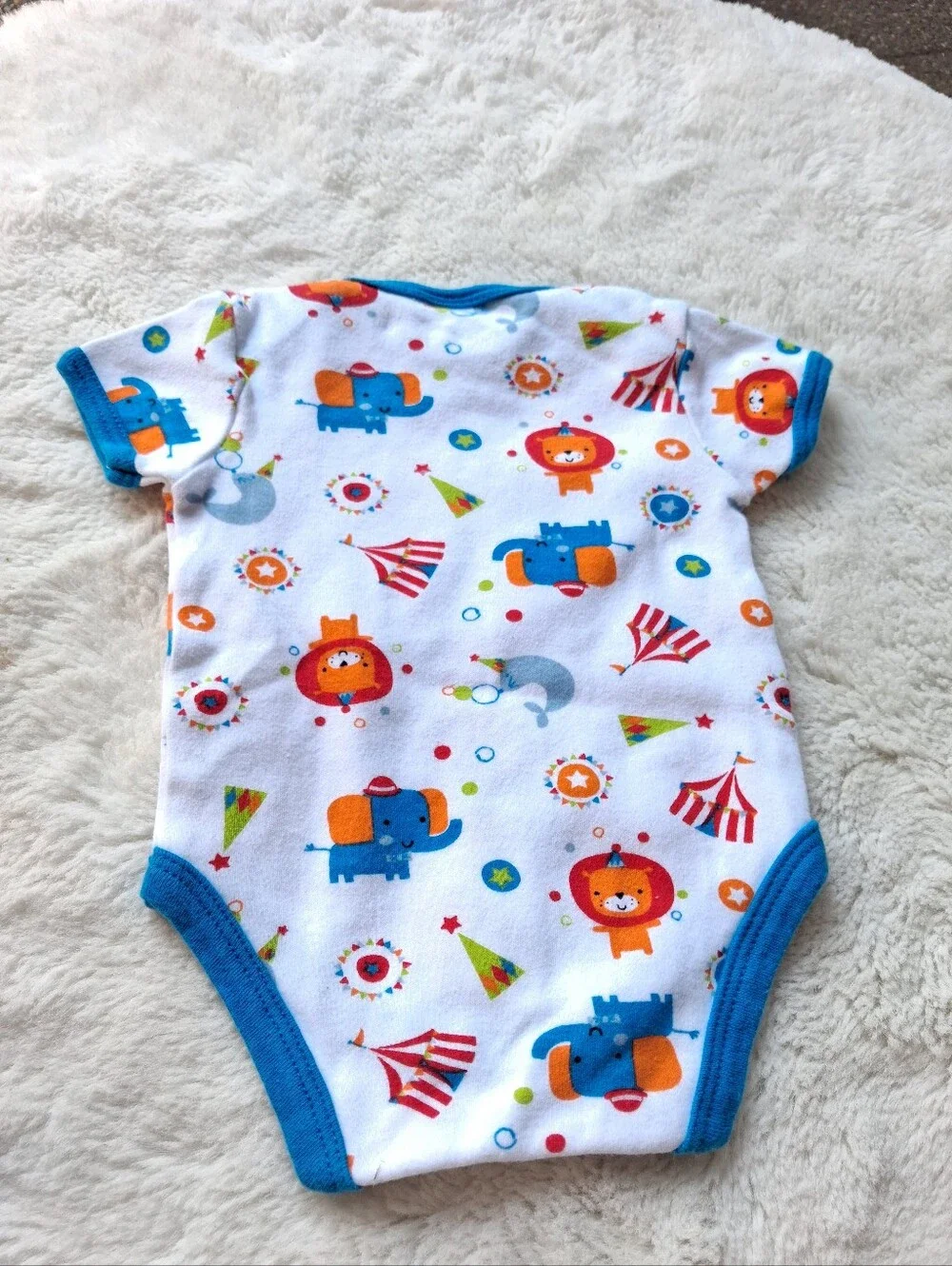 Cutie PieBlue Star & Circus Print Baby One-Piece Bodysuits - Pack of 2 Size 0-3m